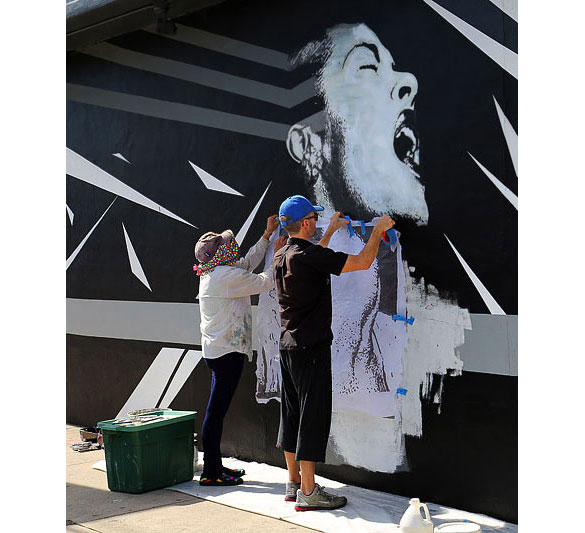 Billie Holiday going up at O. Ascanio Gallery