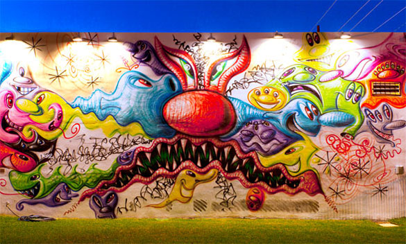 Kenny Scharf's mural at Wynwood Walls