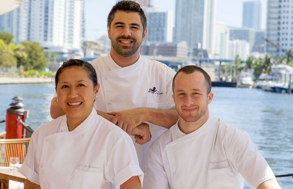 Seaspice and Modern Garden's Culinary Team - Executive Pastry Chef Jill Montinola, Executive Chef Angel Leon and Sous Chef Benjamin Goldman