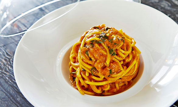Celebrity Chef Scott Conant offers his signature Spaghetti with Tomato & Basil for Miami Spice (Photo credit - Michael Pisarri)