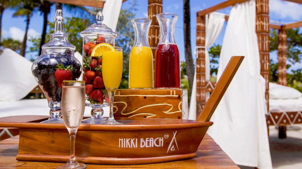 DIY Mimosas at Nikki Beach Club, South Beach (Photo: Alexey Olivenko, Nikki Beach)