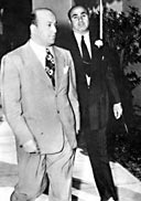 Al Capone (right) with Chicago attorney Abraham Teitelbaum