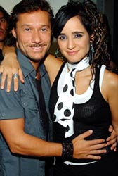 Diego Torres & Julieta Venegas backstage at MTV's Latin VMA