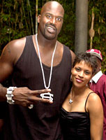 Shaquille O'Neal and wife Shaunie at Usher's party at the Shore Club