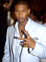 Usher arriving at his post VMA party at the Shore Club