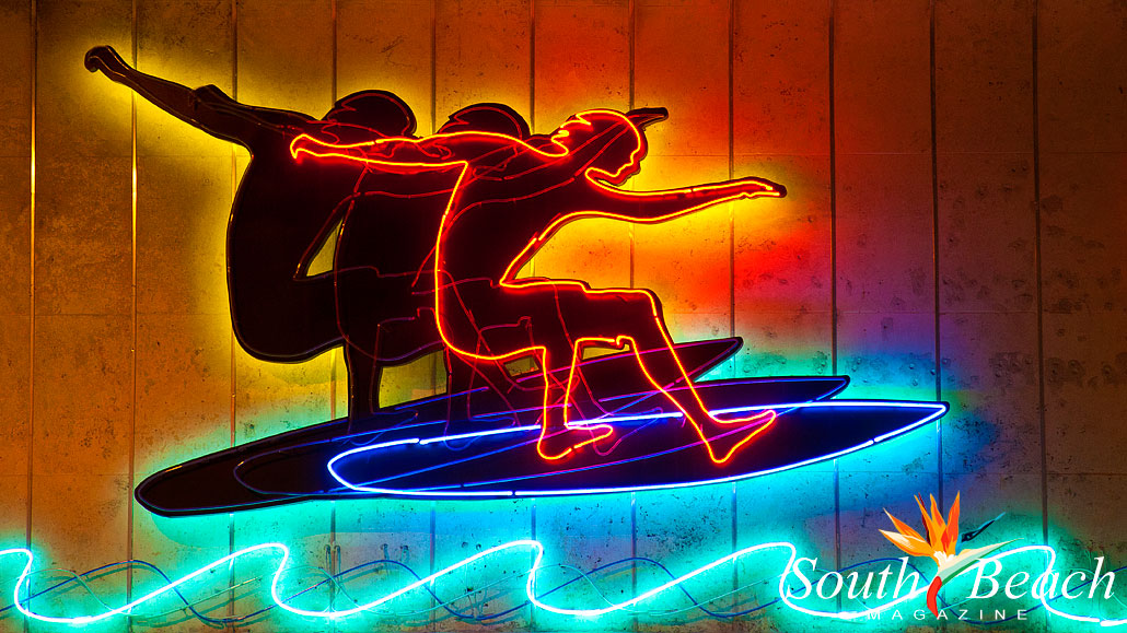 Neon Surfer at Alvin's Island Beach Shop on Lincoln Road