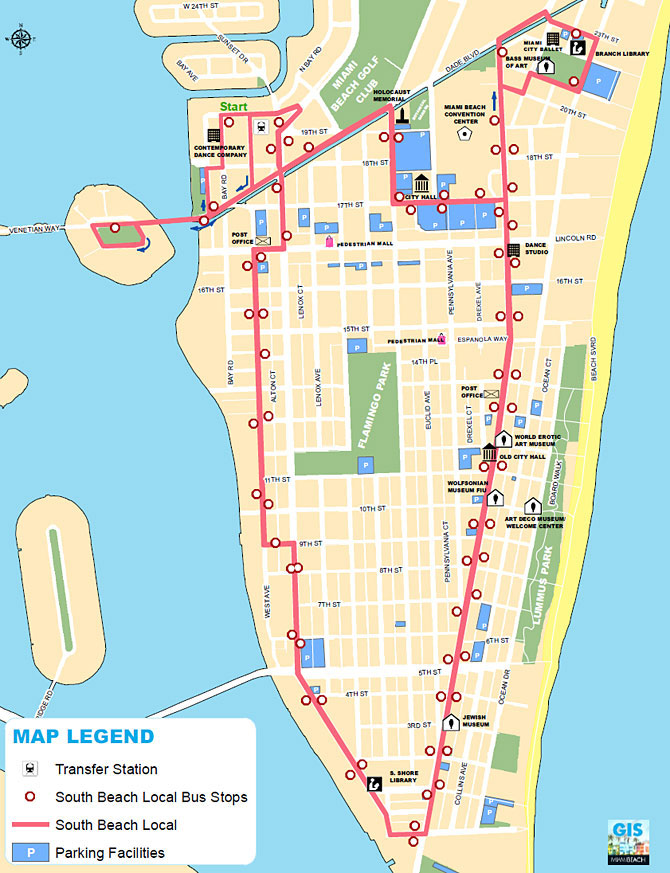 South Beach Local / Shuttle Bus Map | South Beach Magazine