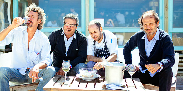 La Huella partners Guzman Artagaveytia, Gustavo Barbero, Chef Alejandro Morales and Martin Pittaluga