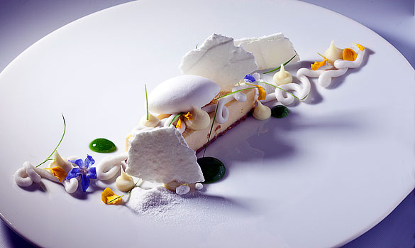 Florida-fresh micro greens and edible flowers play an important role in Bachour's elegant craftsmanship 