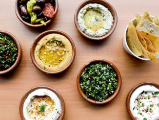 A flavorful variety of dips served at Boulud Sud, Miami (photo Liz Barclay)