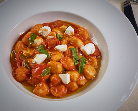 Chef Bellofiore's handmade Gnocchi alla Sorrentina with buffala mozzarella