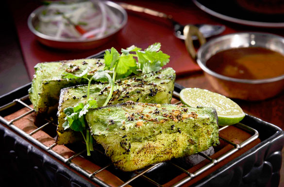 Jaya's Tandoor Sea Bass with tamarind chutney