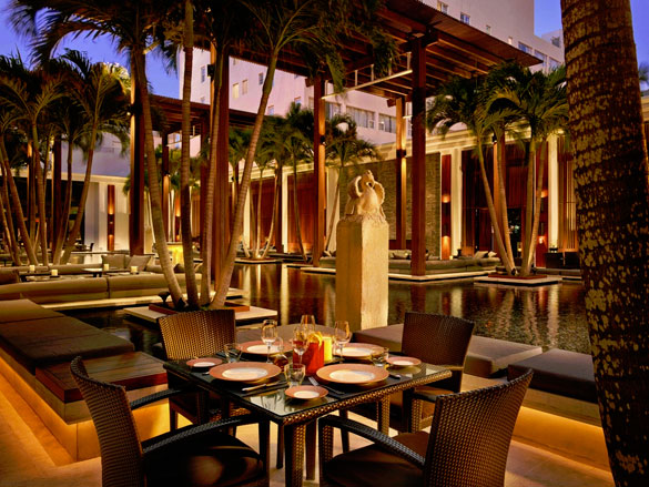 Dine indoors or alfresco at the Setai Miami Beach