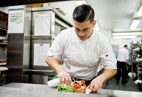 Chef Juan Loaisiga focuses on the details of presentation and the freshness of each ingredient