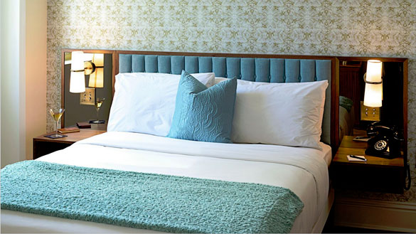 Langford Hotel guestrooms have vintage appointments paired with modern conveniences