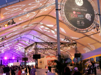 The South Beach Wine & Food Festival takes place in massive beachfront pavillions along Collins Avenue and Ocean Drive