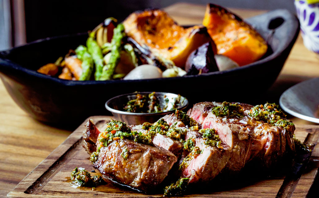 Carne A La Parrilla and Wood Oven Vegetables at Quinto La Huella (photo: Eric Wolfinger)