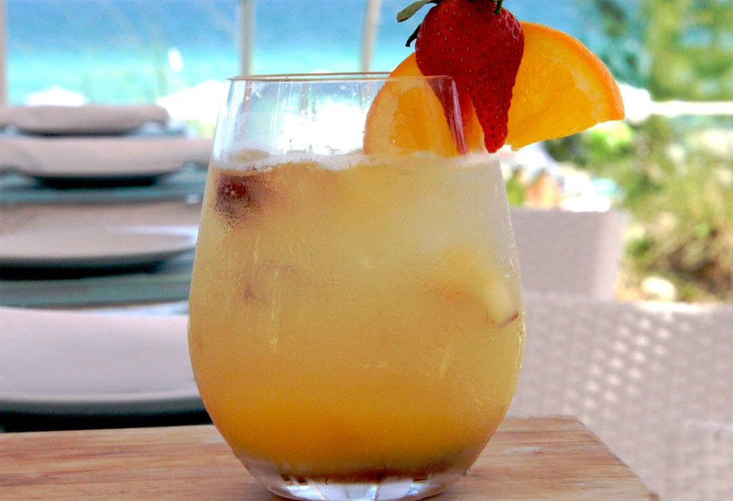 White Peach Sangria at Gili’s Beach Club, Sunny Isles