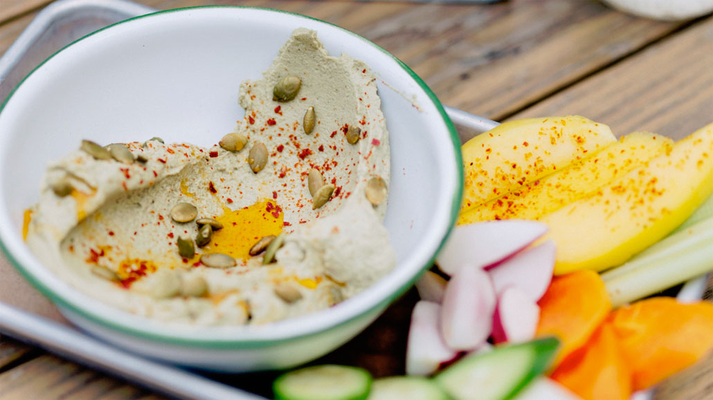 Mayan Dip with fresh veggies at Lolo’s Surf Cantina